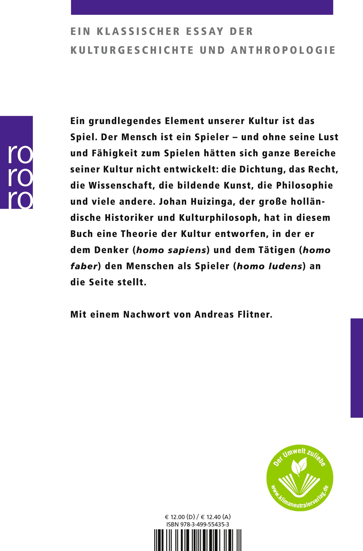 Rückseitencover Homo Ludens