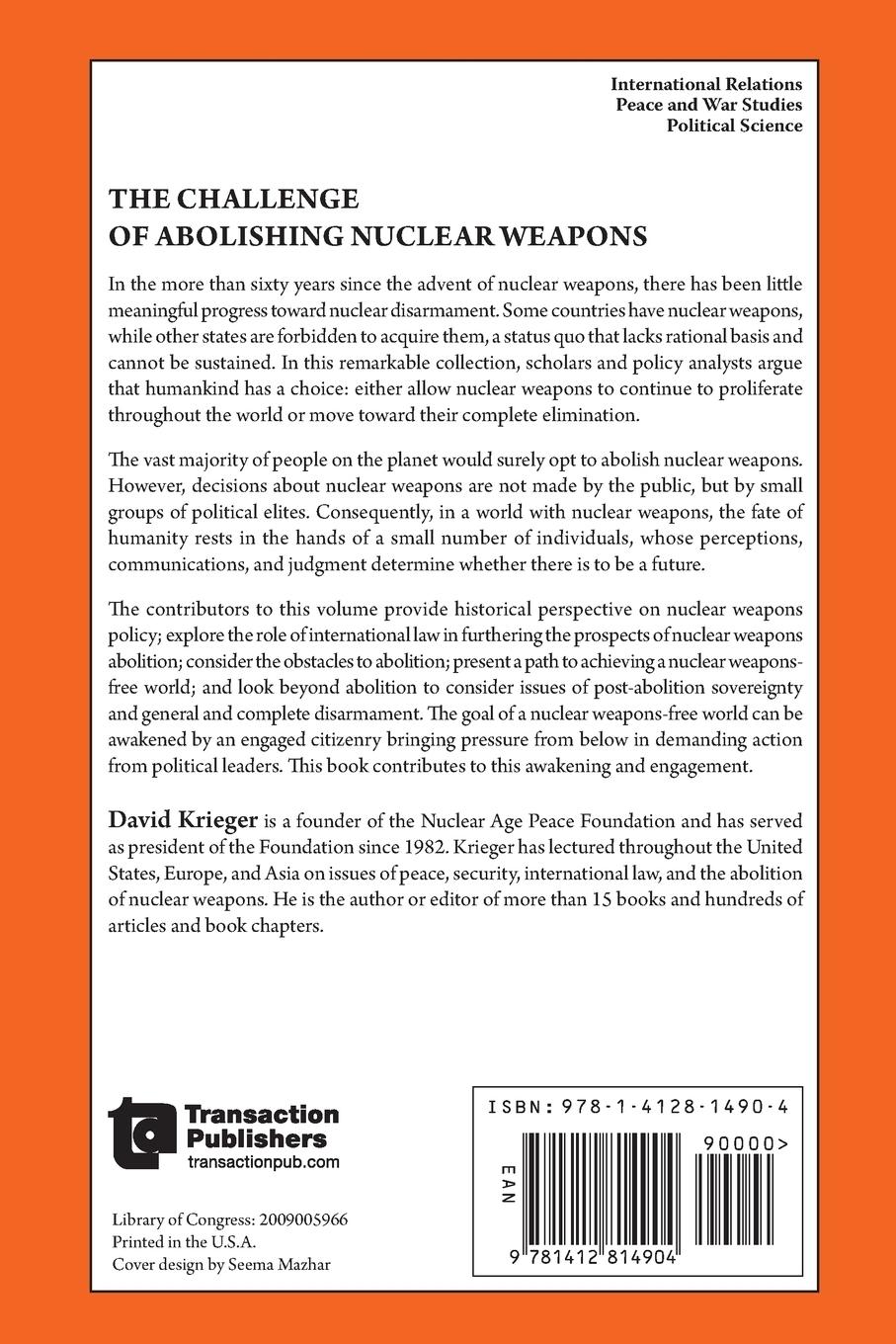 Rückseitencover The Challenge of Abolishing Nuclear Weapons