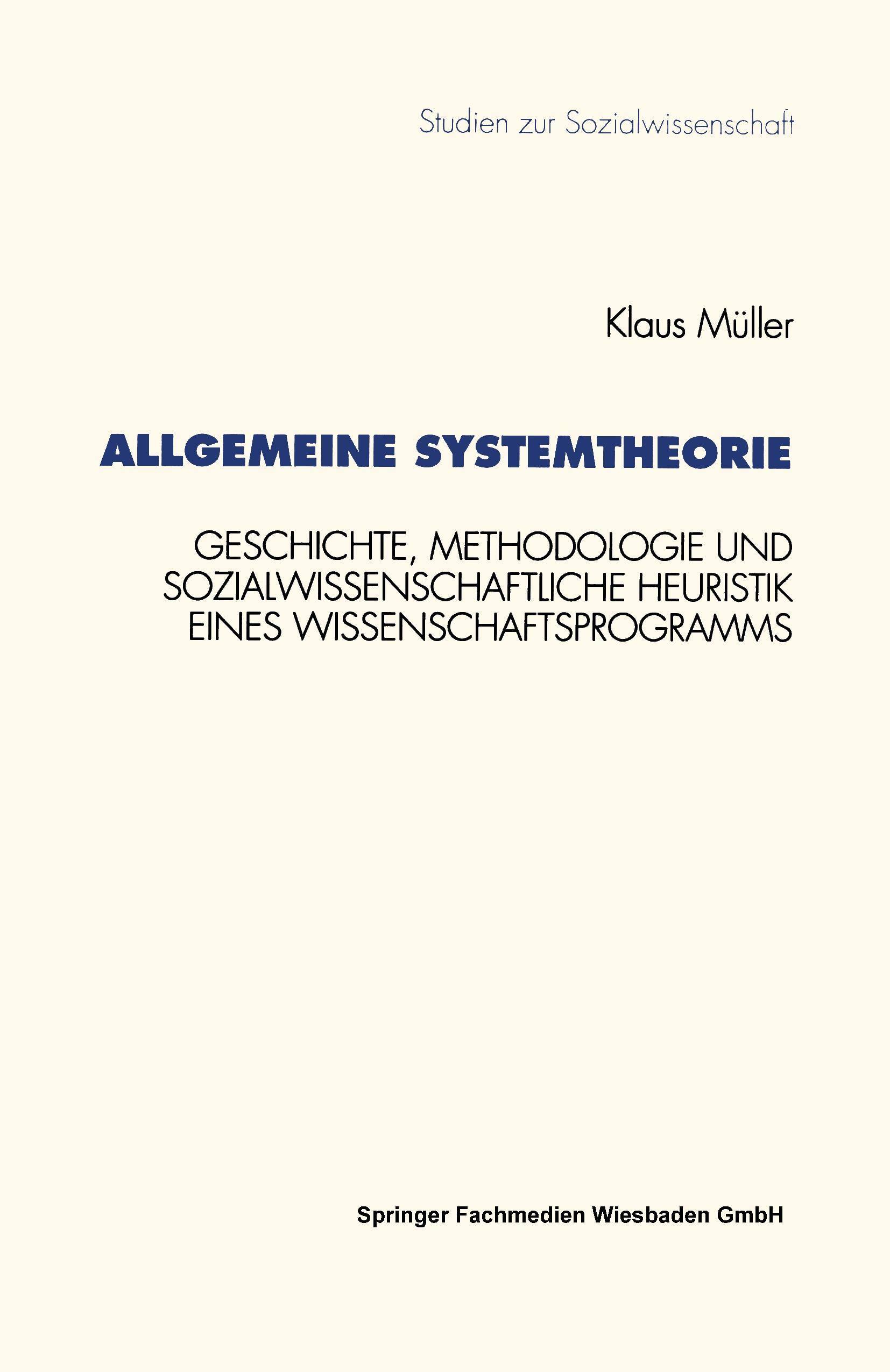 Vorderes Coverbild Allgemeine Systemtheorie