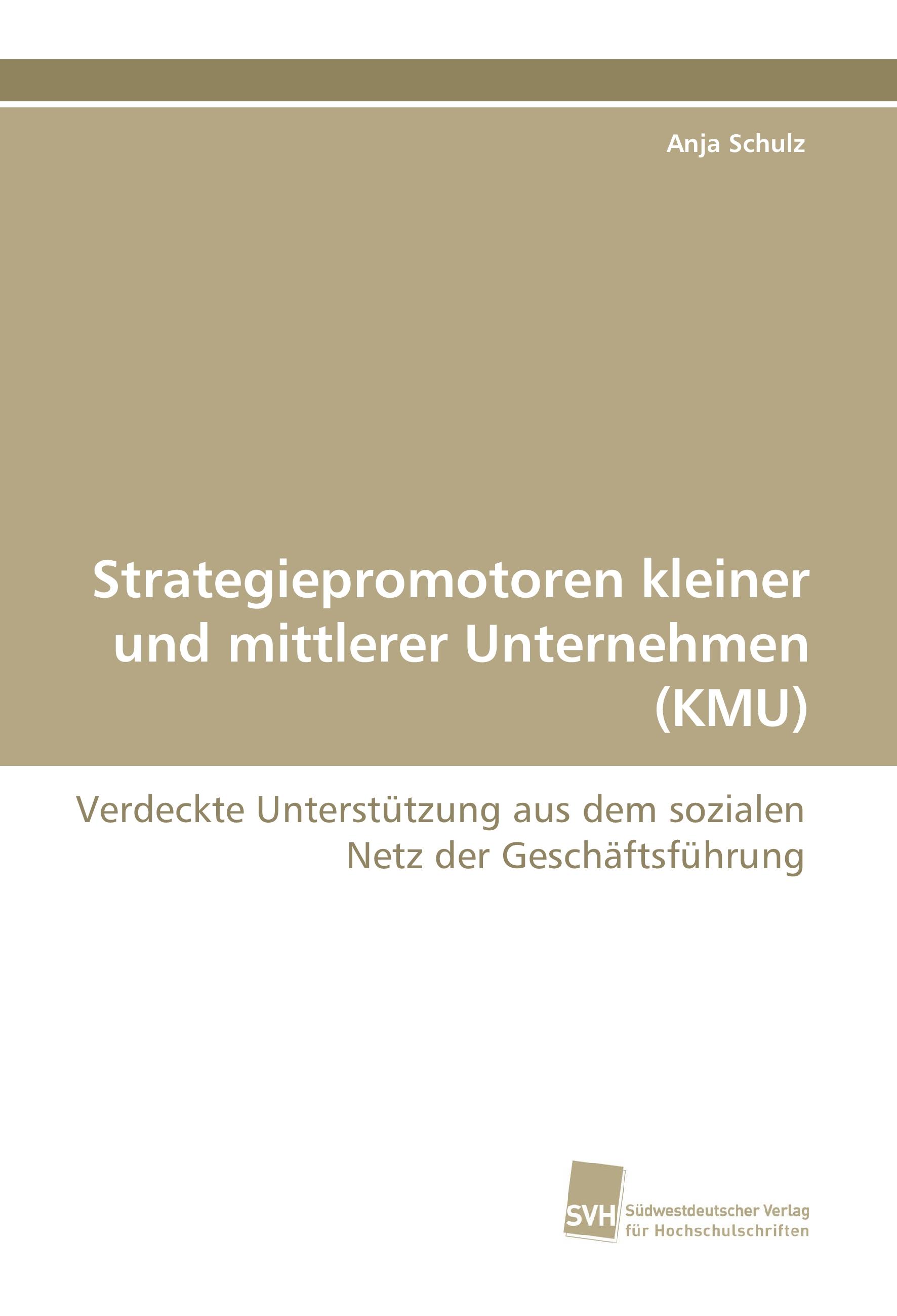 Vorderes Coverbild Strategiepromotoren kleiner und mittlerer Unternehmen (KMU)
