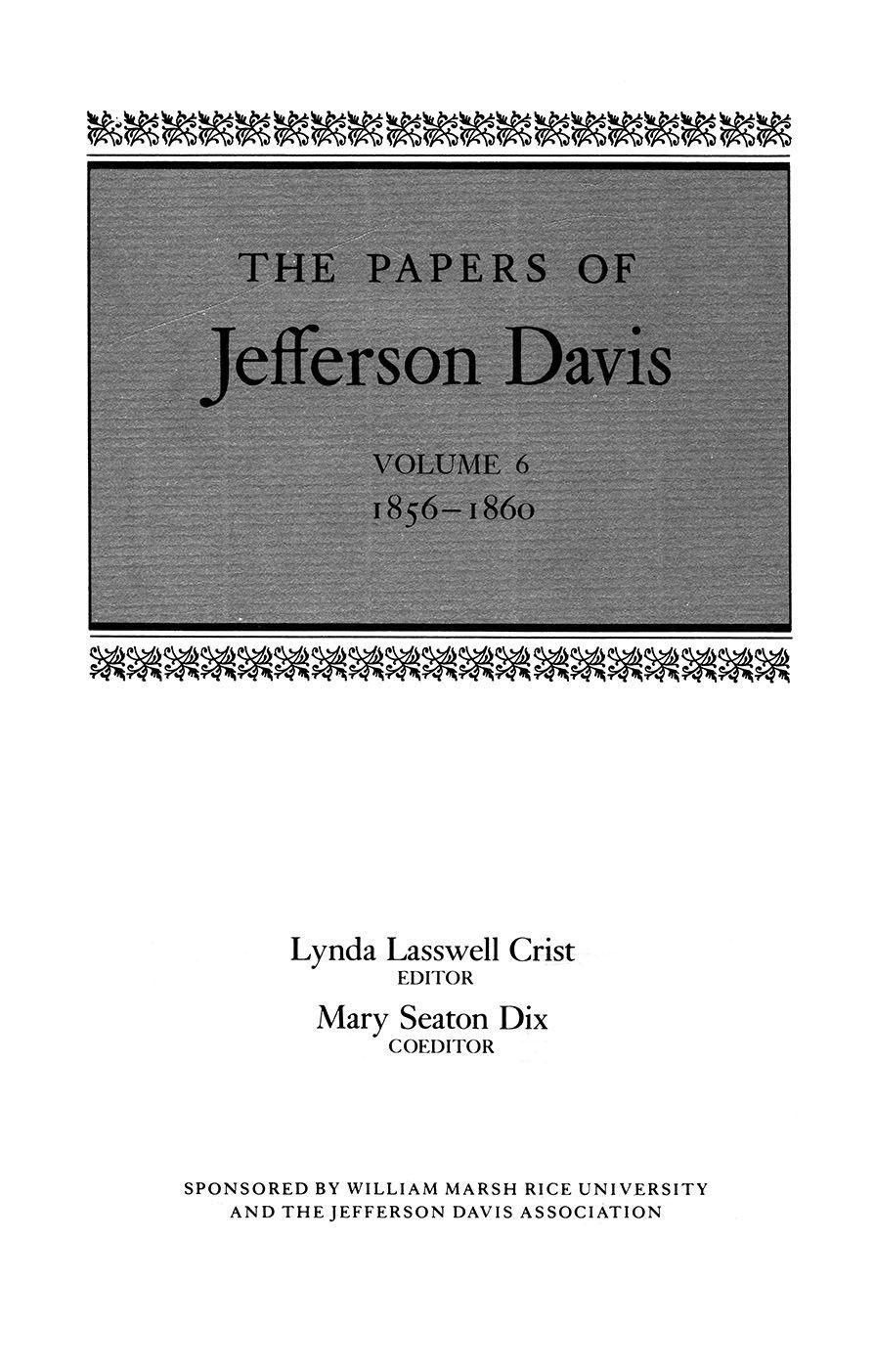 Vorderes Coverbild The Papers of Jefferson Davis
