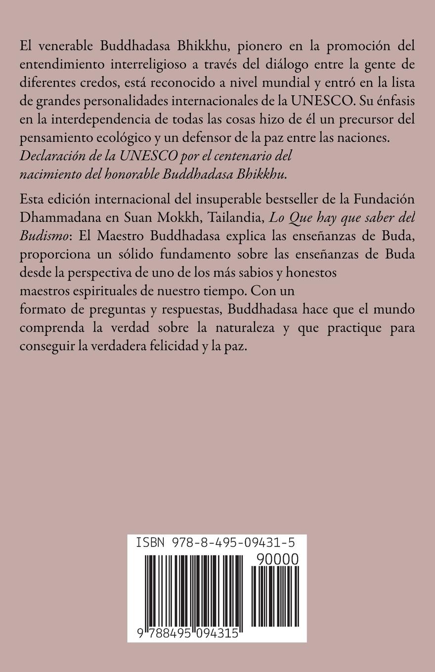 Rückseitencover Lo que hay que saber del budismo