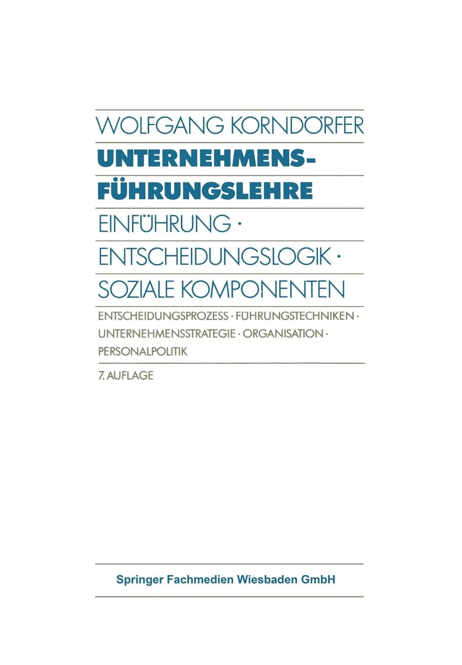 Vorderes Coverbild Unternehmensführungslehre