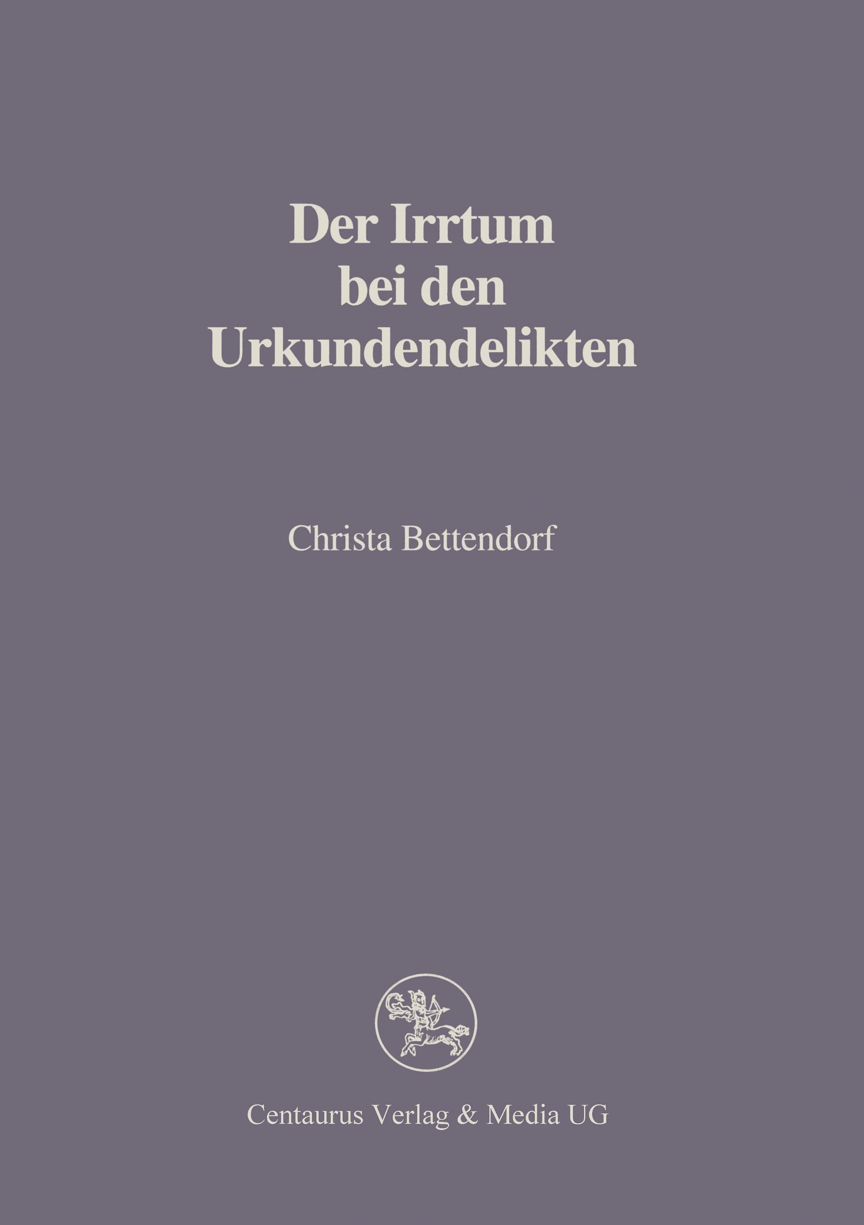 Vorderes Coverbild Der Irrtum bei den Urkundendelikten