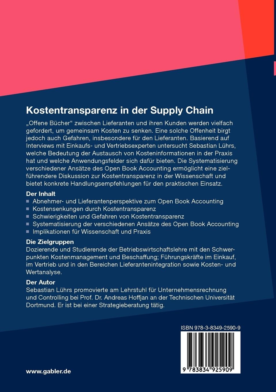 Rückseitencover Kostentransparenz in der Supply Chain