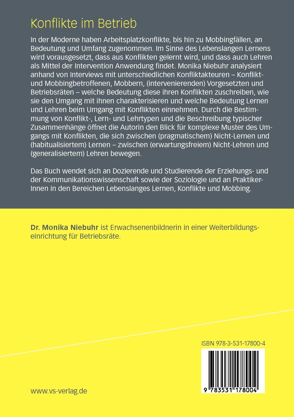 Rückseitencover Konflikte im Betrieb