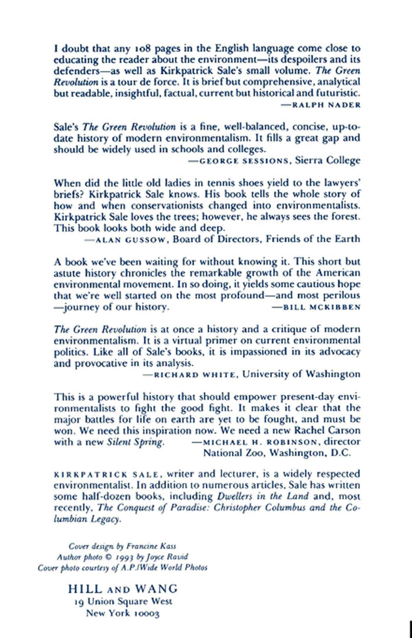 Rückseitencover The Green Revolution