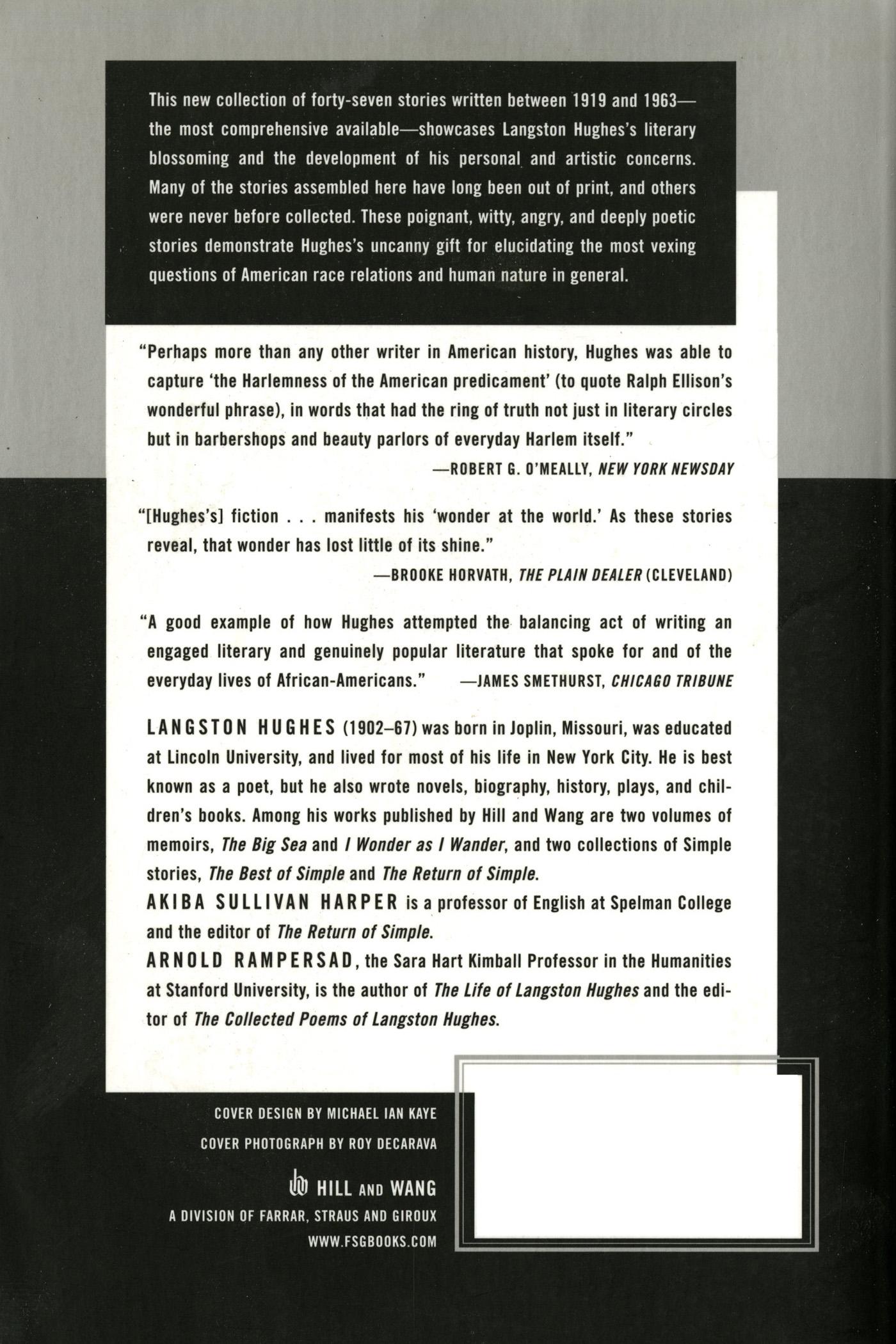 Rückseitencover The Short Stories of Langston Hughes