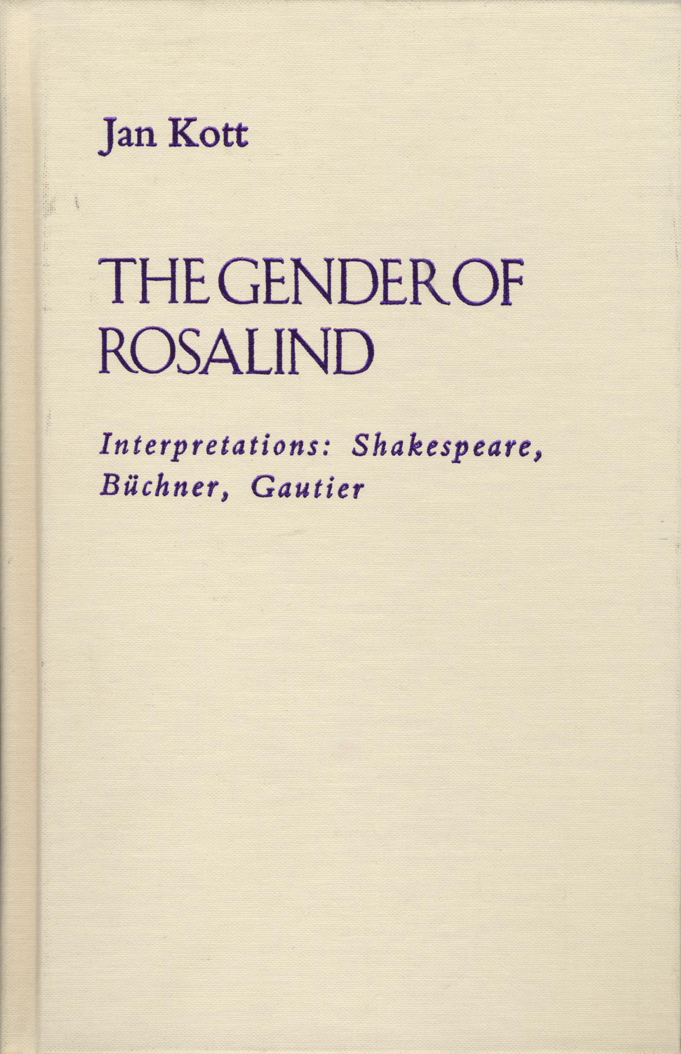 Vorderes Coverbild The Gender of Rosalind