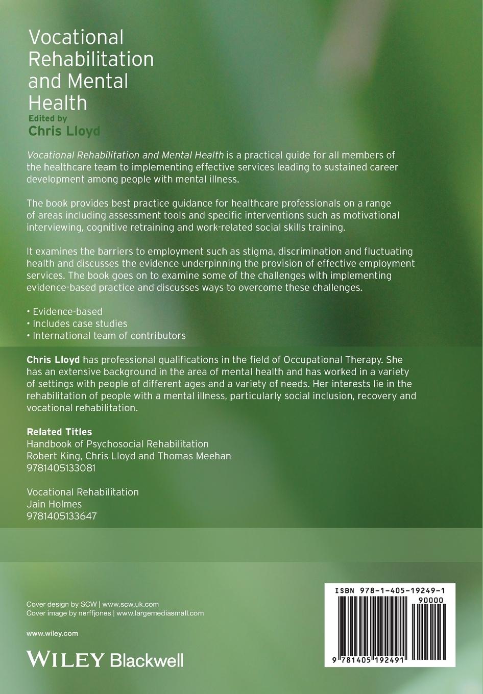 Rückseitencover Vocational Rehabilitation and Mental Health