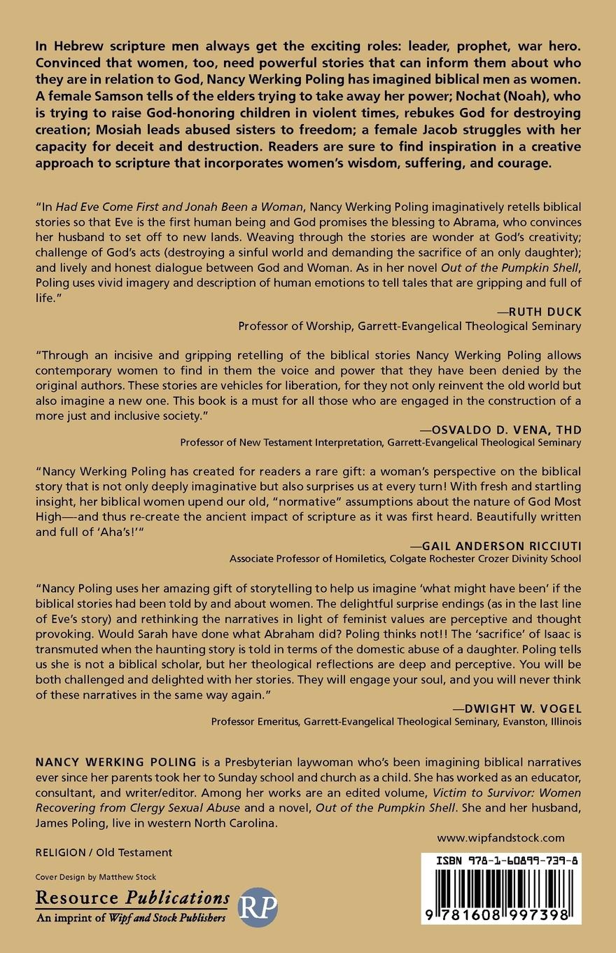 Rückseitencover Had Eve Come First and Jonah Been a Woman