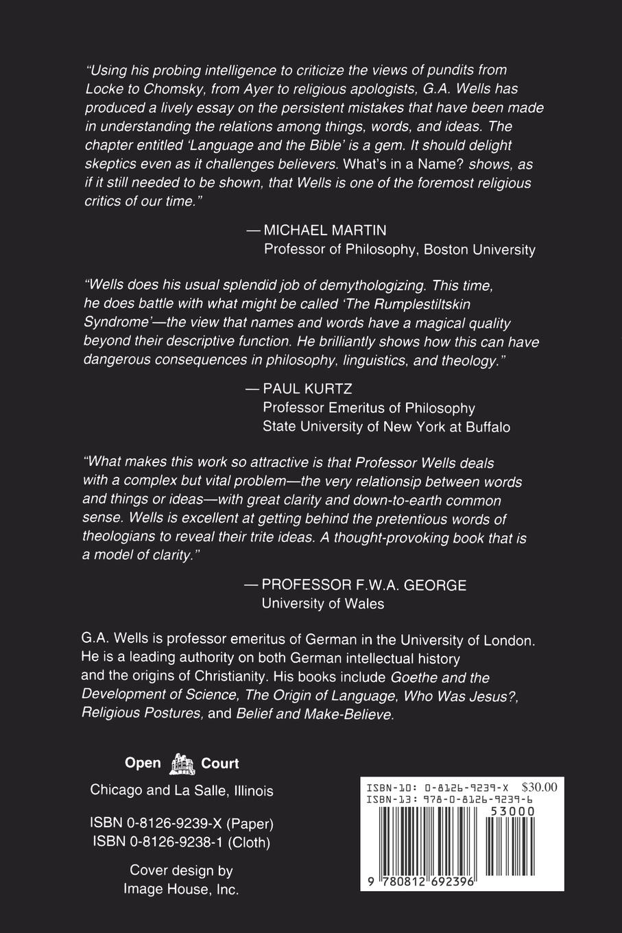 Rückseitencover What's in a Name?