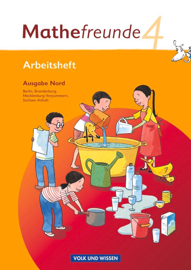 Vorderes Coverbild Mathefreunde 4. Schuljahr. Arbeitsheft mit Lernstandsseiten. Nord