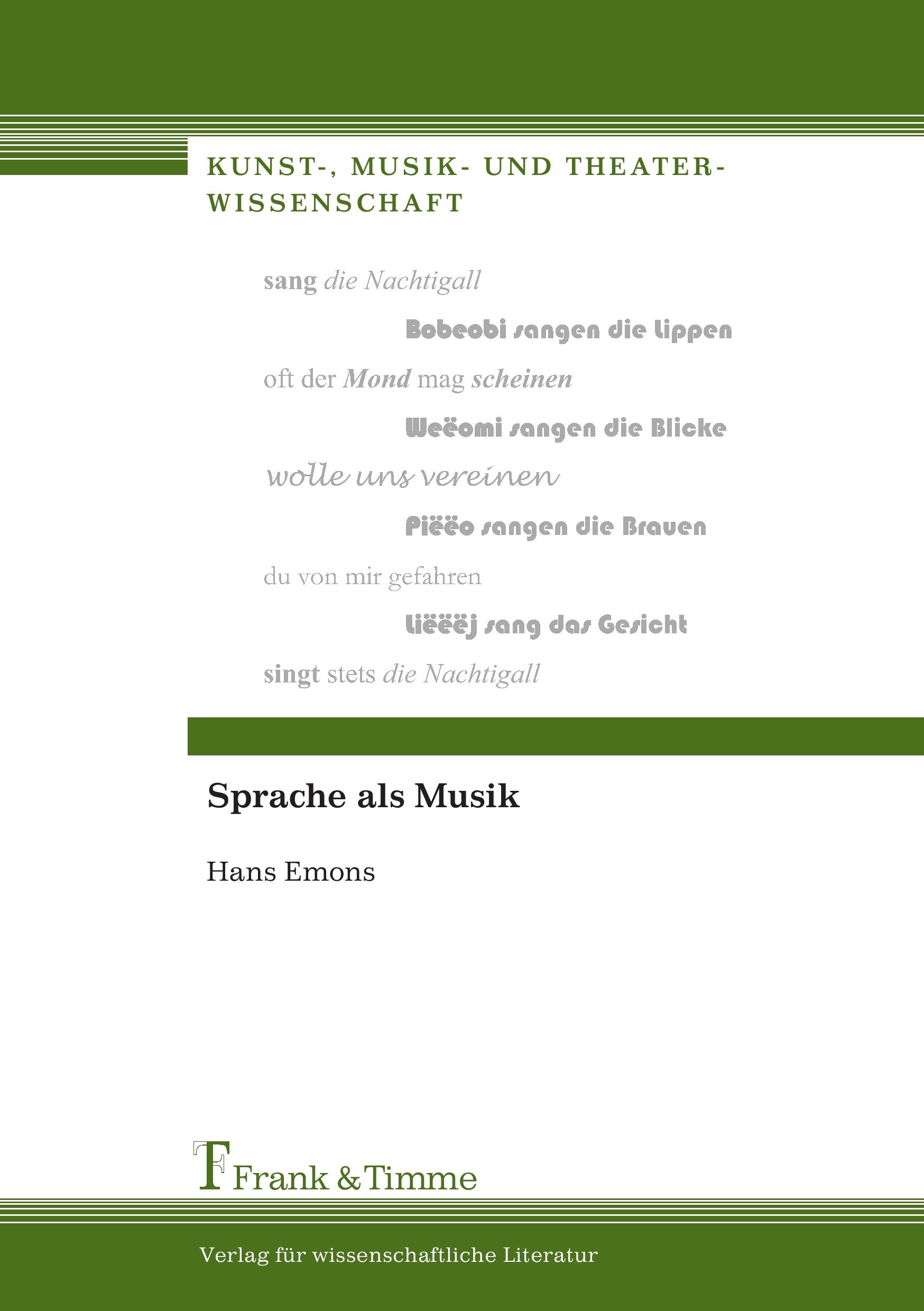 Vorderes Coverbild Sprache als Musik