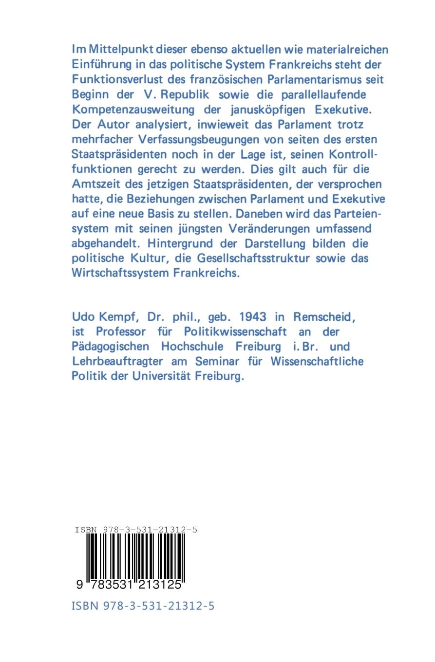 Rückseitencover Das politische System Frankreichs