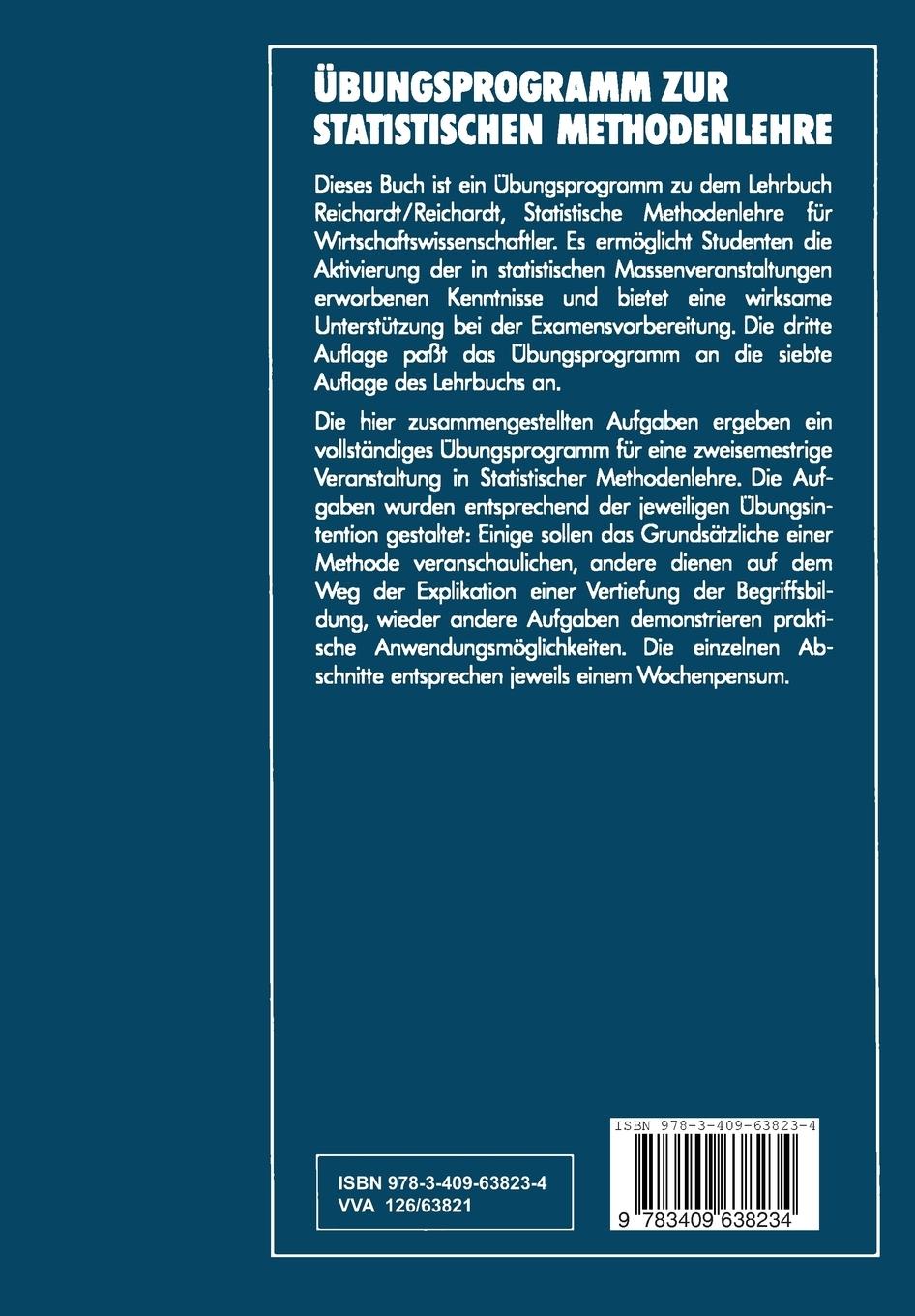 Rückseitencover Übungsprogramm zur statistischen Methodenlehre