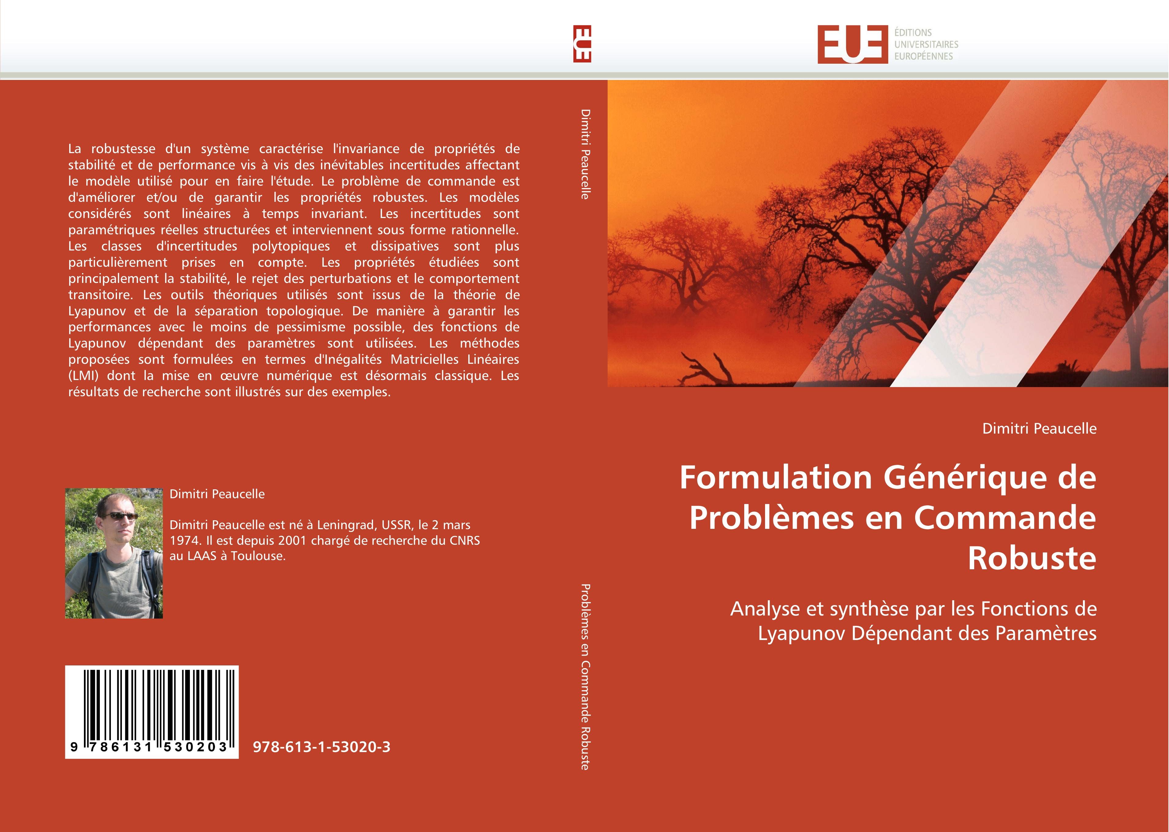 Vorderes Coverbild Formulation Générique de Problèmes en Commande Robuste