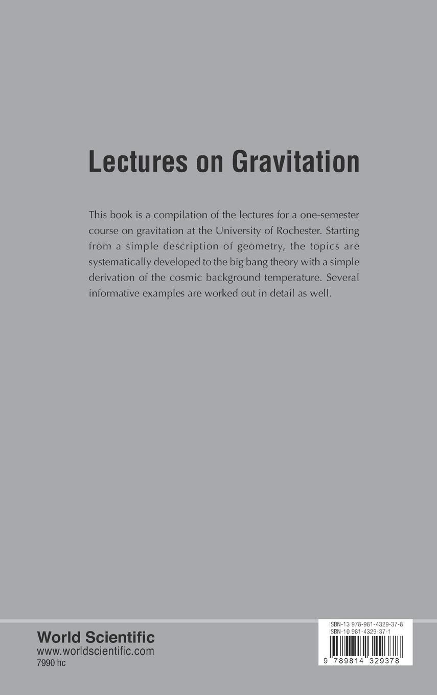 Rückseitencover LECTURES ON GRAVITATION