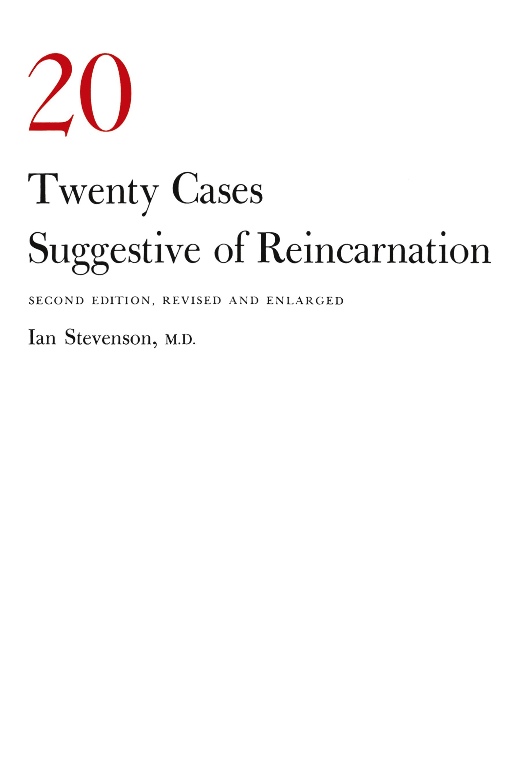 Vorderes Coverbild Twenty Cases Suggestive of Reincarnation