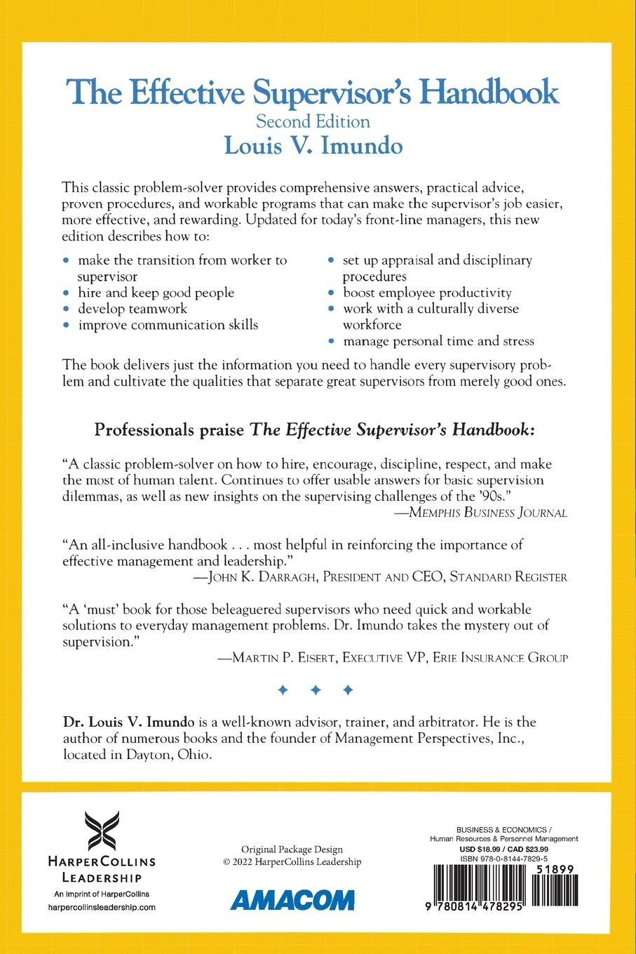 Rückseitencover The Effective Supervisor's Handbook