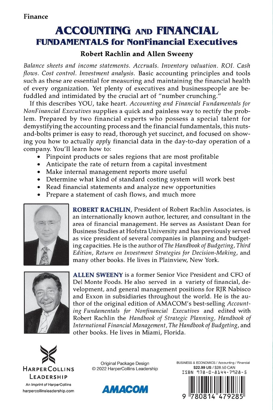 Rückseitencover Accounting and Financial Fundamentals for NonFinancial Executives