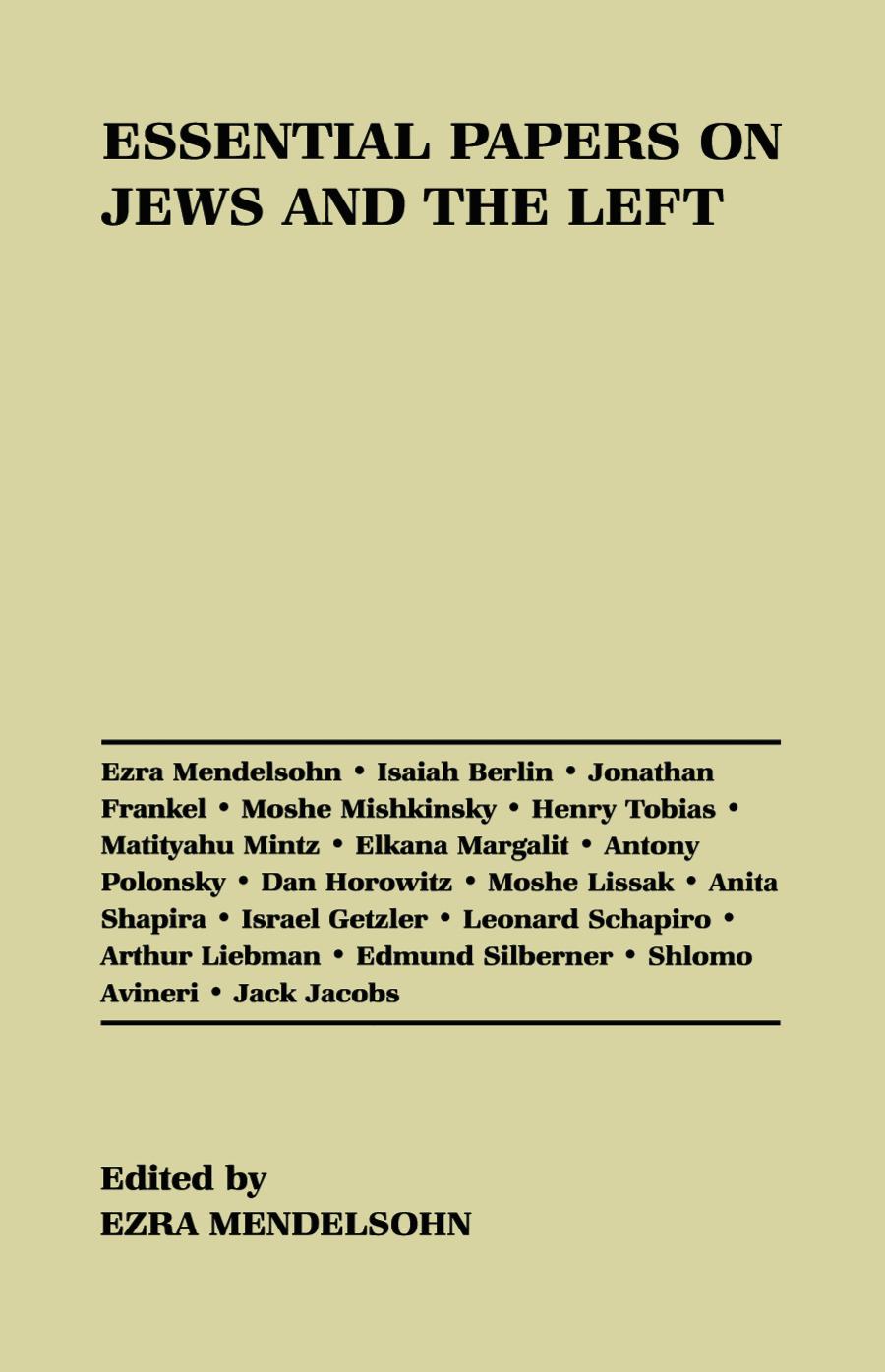 Vorderes Coverbild Essential Papers on Jews and the Left