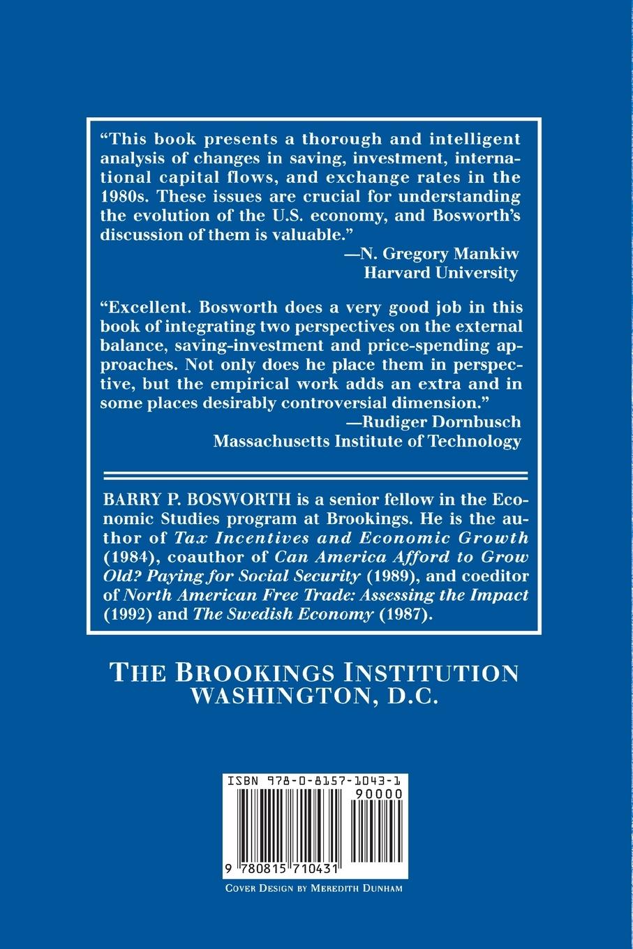 Rückseitencover Saving and Investment in a Global Economy