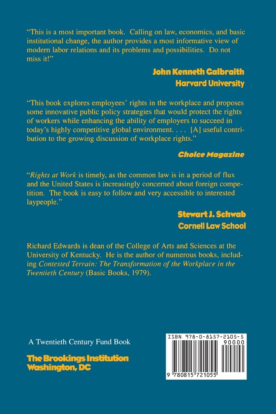 Rückseitencover Rights at Work