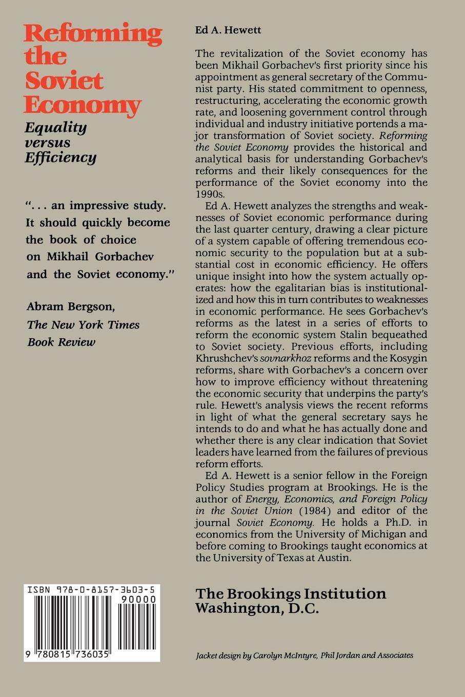 Rückseitencover Reforming the Soviet Economy