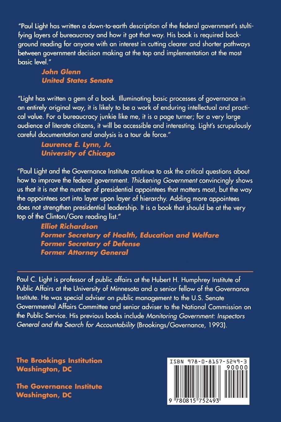 Rückseitencover Thickening Government