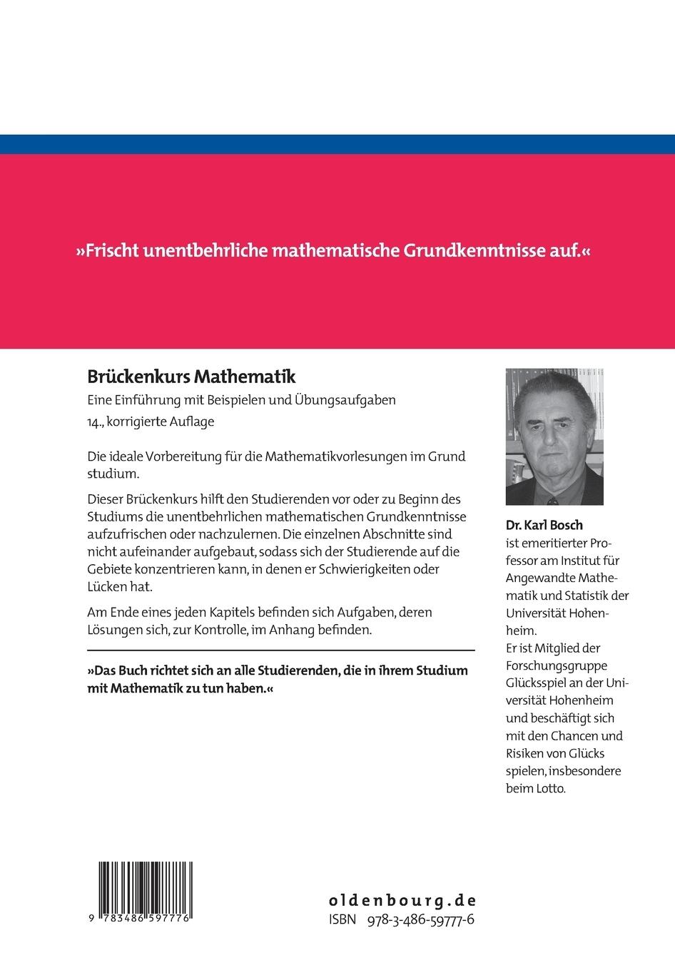 Rückseitencover Brückenkurs Mathematik