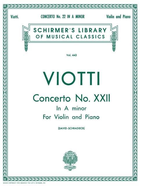 Vorderes Coverbild Concerto No. 22 in a Minor
