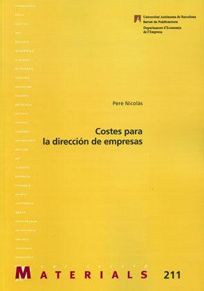 Vorderes Coverbild Costes para la dirección de empresas