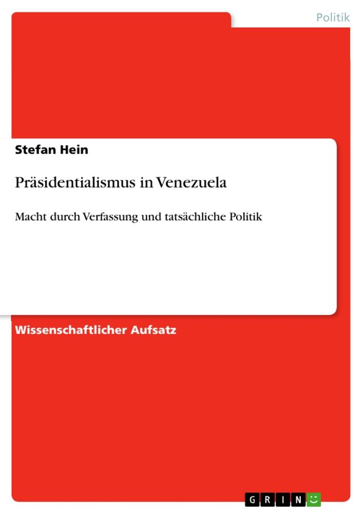 Vorderes Coverbild Präsidentialismus in Venezuela