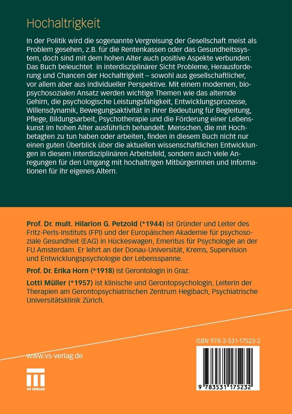 Rückseitencover Hochaltrigkeit
