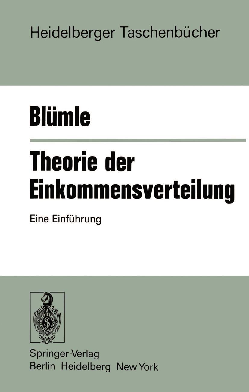 Vorderes Coverbild Theorie der Einkommensverteilung