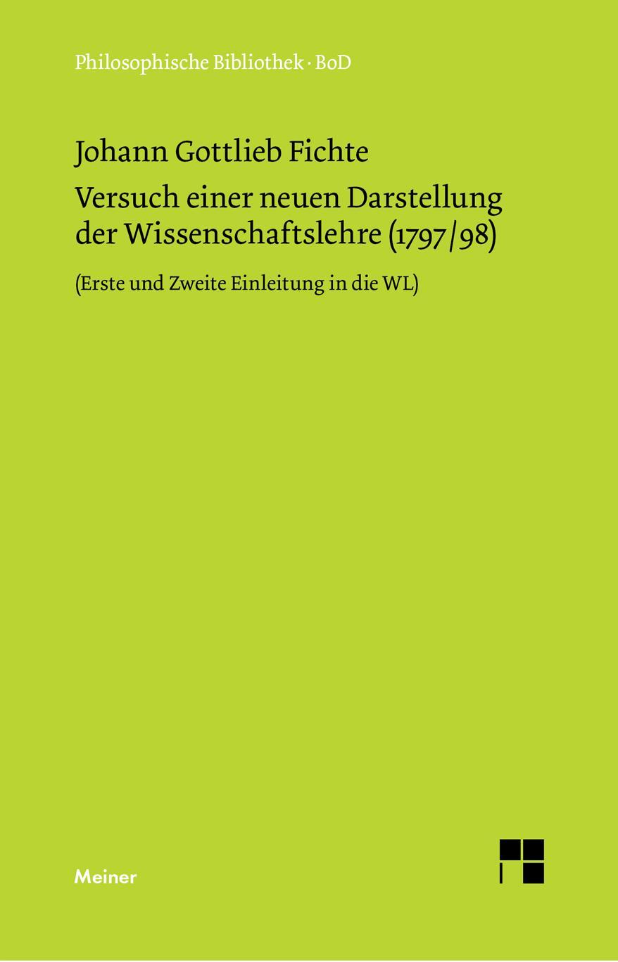 Vorderes Coverbild Versuch einer neuen Darstellung der Wissenschaftslehre