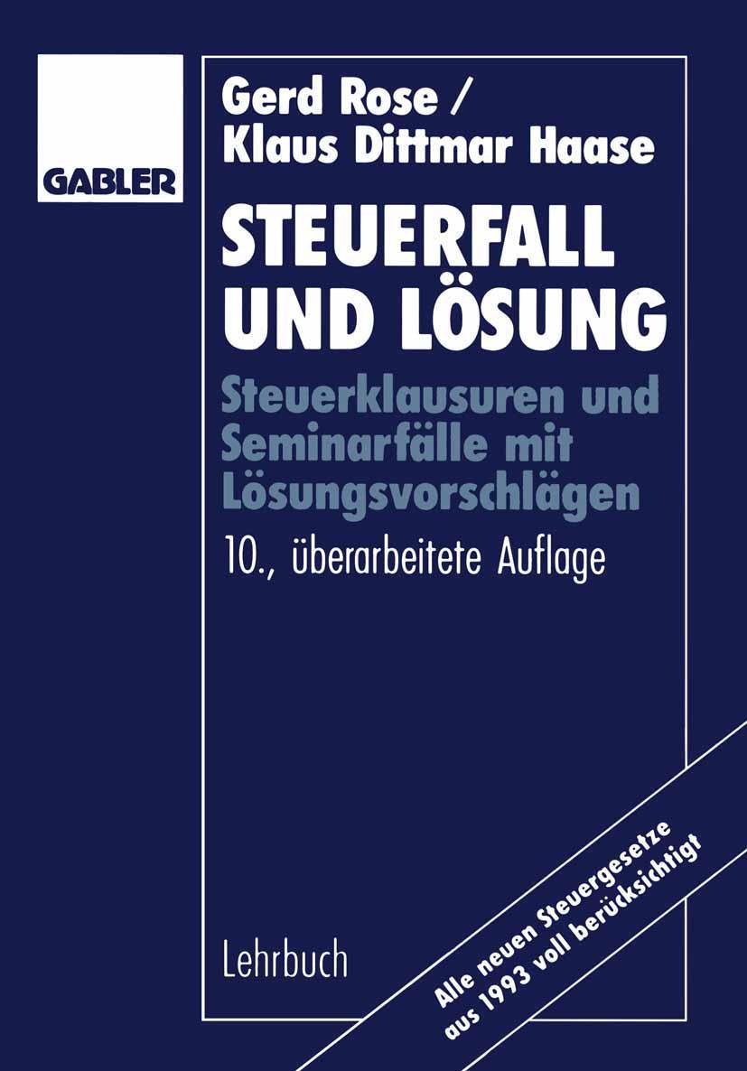 Vorderes Coverbild Steuerfall und Lösung