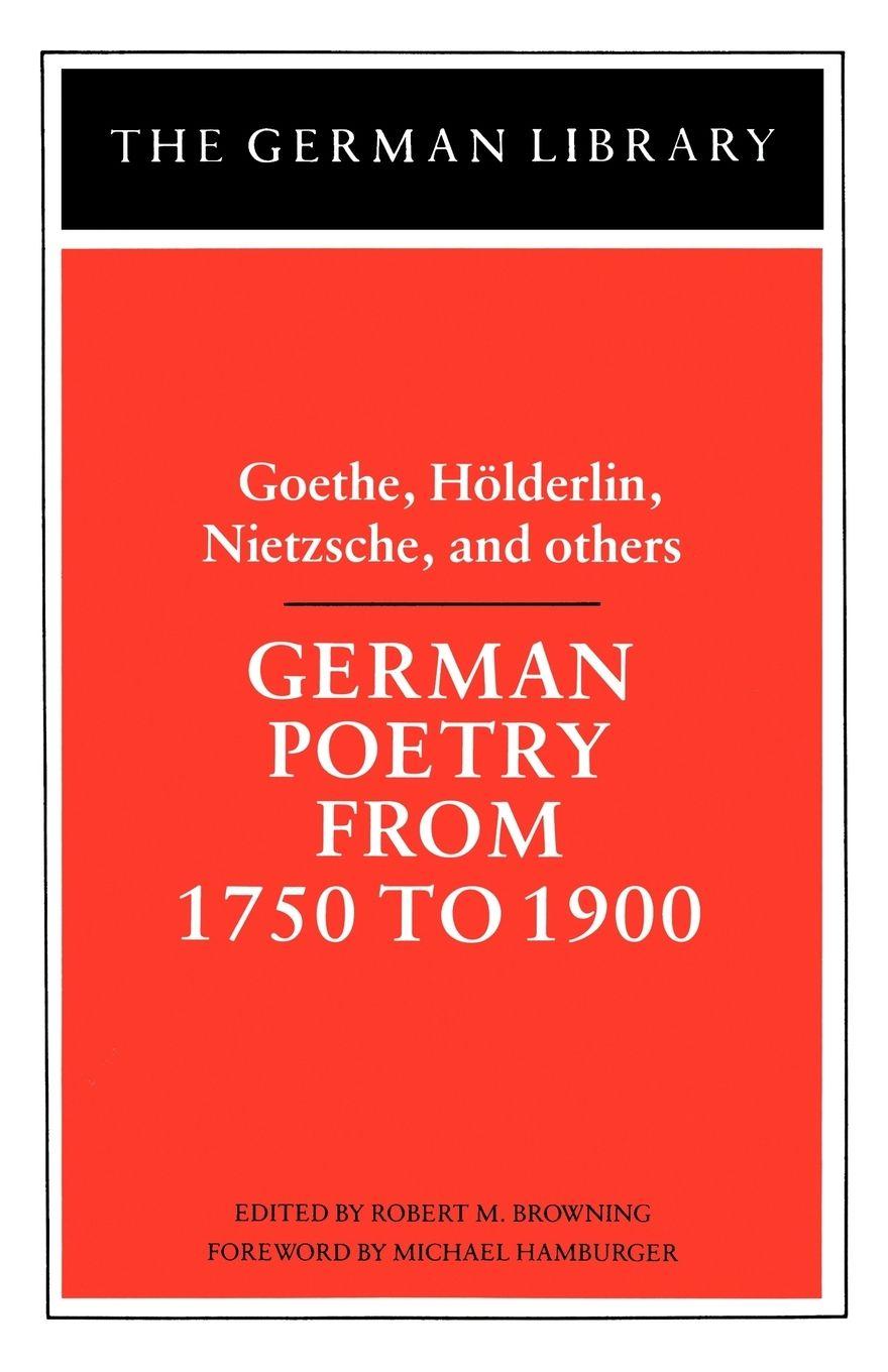 Vorderes Coverbild German Poetry from 1750 to 1900