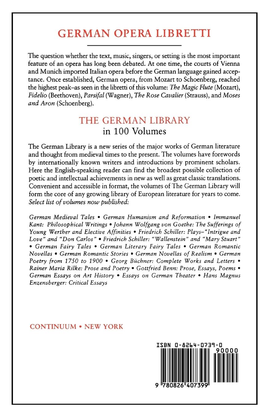 Rückseitencover German Opera Libretti