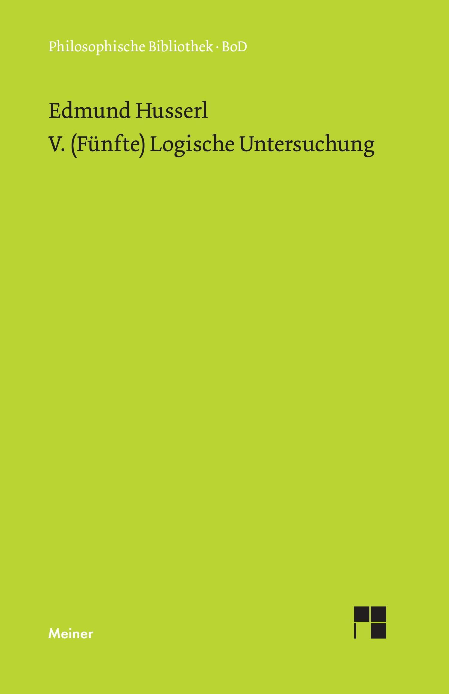 Vorderes Coverbild V. (Fünfte) Logische Untersuchung