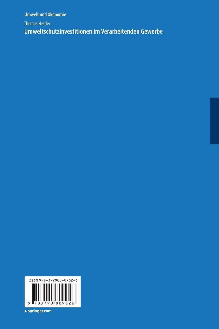 Rückseitencover Umweltschutzinvestitionen im Verarbeitenden Gewerbe