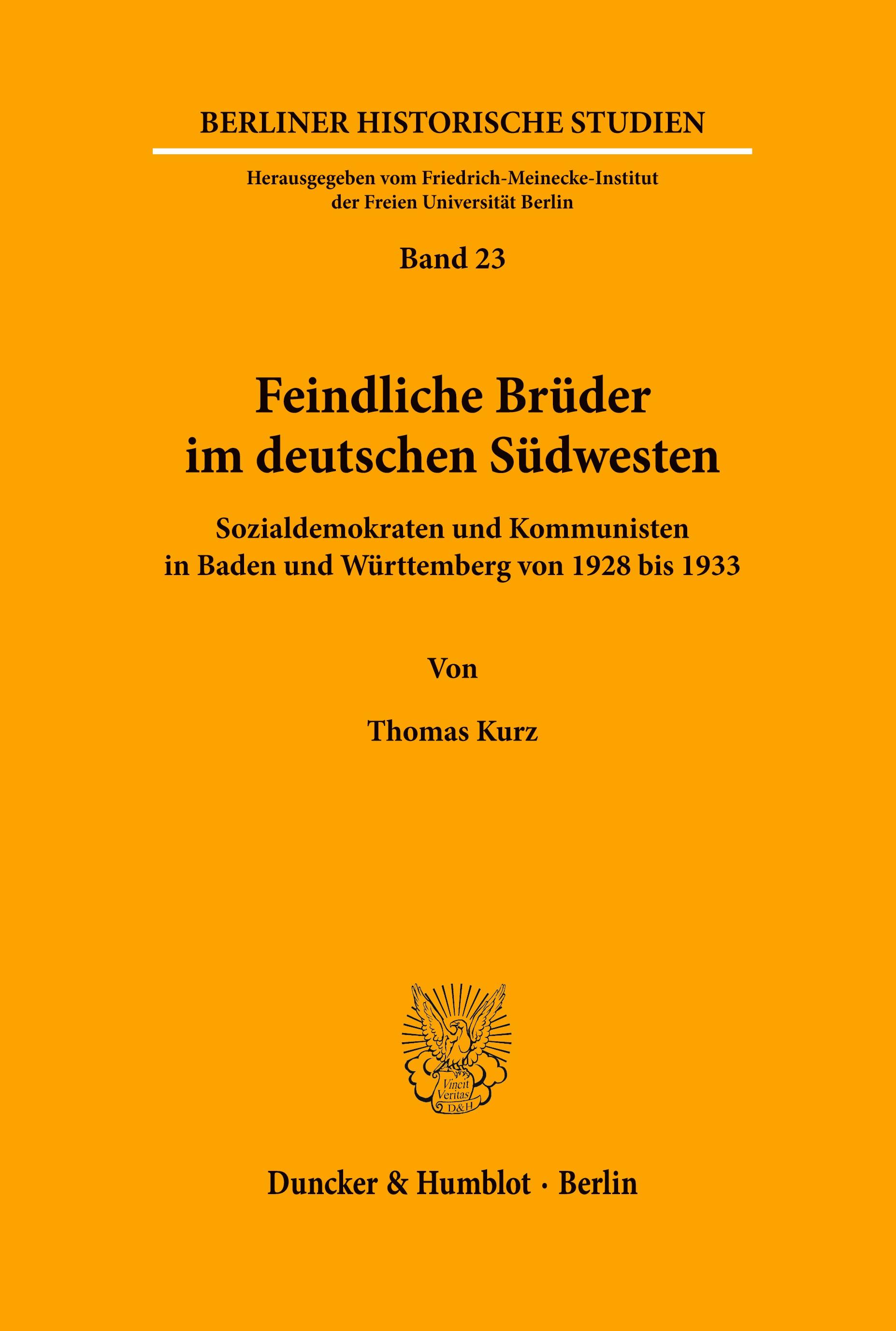 Vorderes Coverbild Feindliche Brüder im deutschen Südwesten.