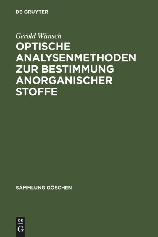 Vorderes Coverbild Optische Analysenmethoden zur Bestimmung anorganischer Stoffe