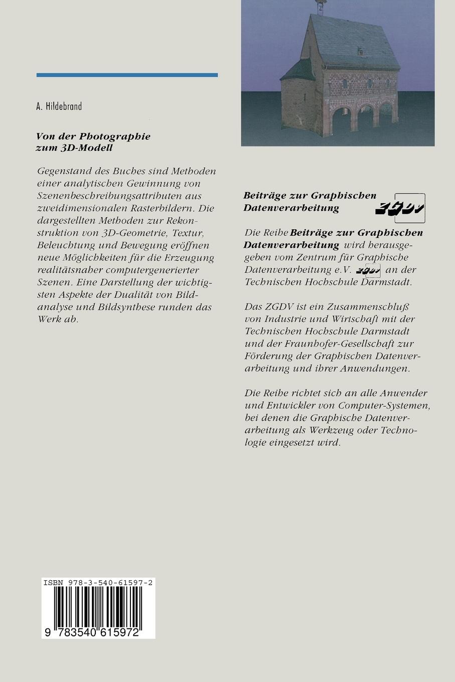 Rückseitencover Von der Photographie zum 3D-Modell