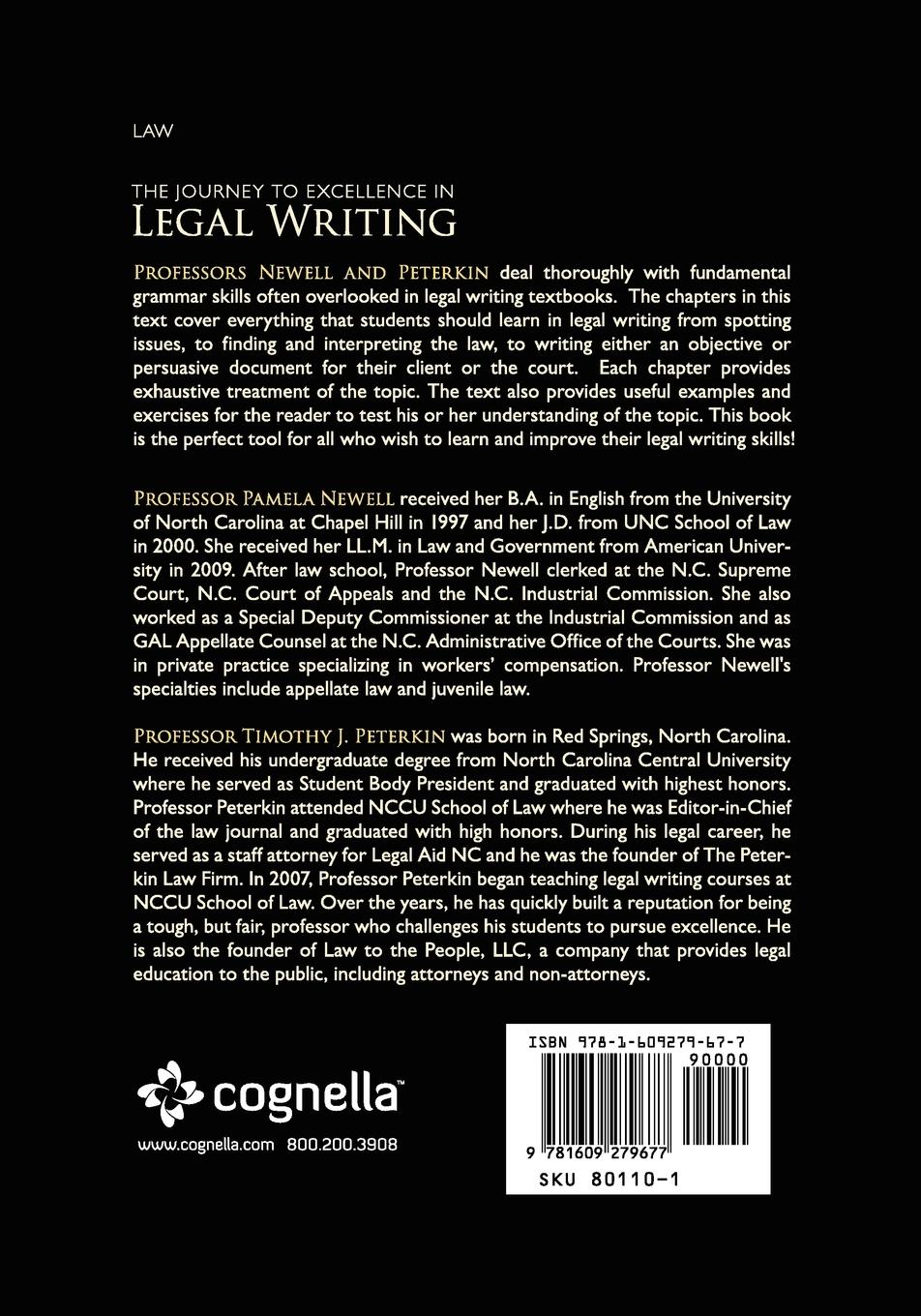 Rückseitencover The Journey to Excellence in Legal Writing