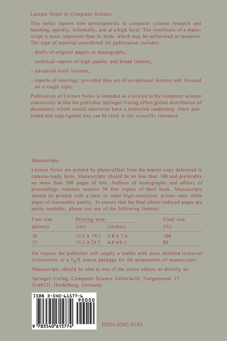 Rückseitencover Advances in Structural and Syntactical Pattern Recognition