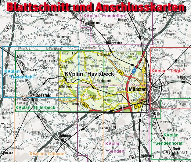 Rückseitencover Havixbeck, KVplan, Radkarte/Wanderkarte/Stadtplan, 1:25.000 / 1:10.000