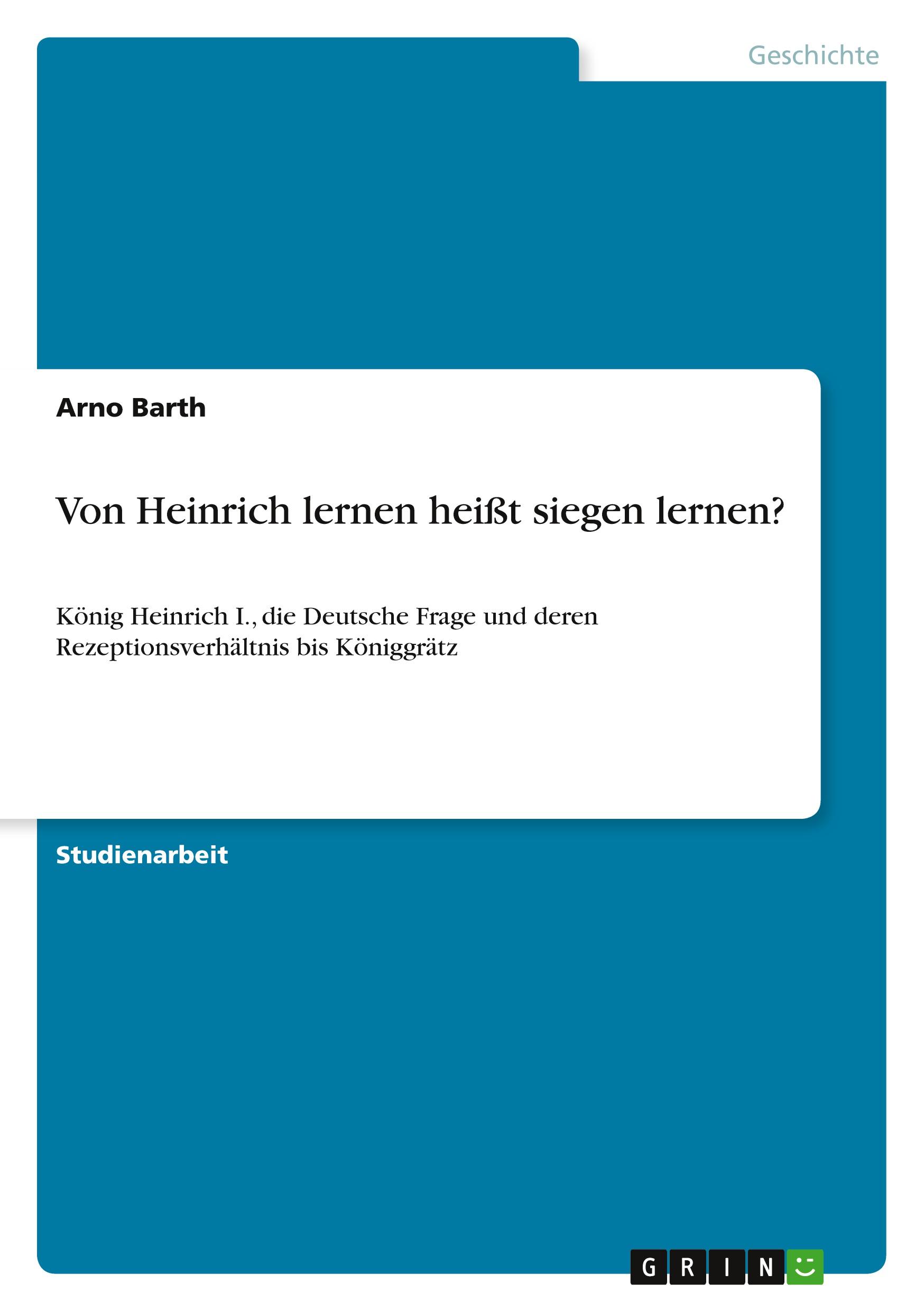 Vorderes Coverbild Von Heinrich lernen heißt siegen lernen?