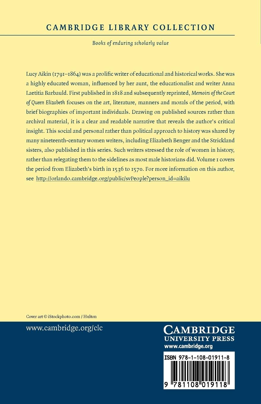 Rückseitencover Memoirs of the Court of Queen Elizabeth - Volume 1